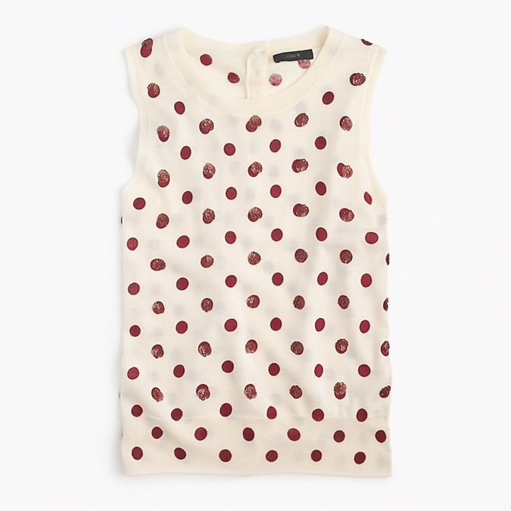 J. Crew Jackie Sequin Polka Dot Sweater Shell